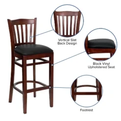 Flash Furniture Vertical Slat Back Wooden Restaurant Barstool 21 Flash Furniture Vertical Slat Back Wooden Restaurant Barstool -Flash Furniture GUEST 23e133ea dca7 4c86 8263 9fa5f37601ac