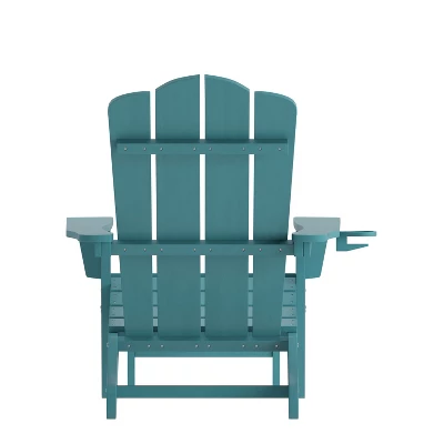 Flash Furniture Newport HDPE Adirondack Chair With Cup Holder And Pull Out Ottoman, All-Weather HDPE Indoor/Outdoor Lounge Chair 10 Flash Furniture Newport HDPE Adirondack Chair With Cup Holder And Pull Out Ottoman, All-Weather HDPE Indoor/Outdoor Lounge Chair - Image 8