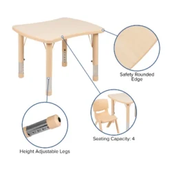 Flash Furniture 21.875"W X 26.625"L Rectangular Plastic Height Adjustable Activity Table Set With 4 Chairs 15 Flash Furniture 21.875"W X 26.625"L Rectangular Plastic Height Adjustable Activity Table Set With 4 Chairs -Flash Furniture GUEST 2465dc71 3e10 4af7 89f8 ecd766798f8b