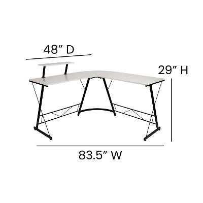 Flash Furniture L-Shaped Desk 71.5" Computer Corner Desk, Home Office Corner Desk, Gaming Desk, Space Saving, Easy To Assemble 4 Flash Furniture L-Shaped Desk 71.5" Computer Corner Desk, Home Office Corner Desk, Gaming Desk, Space Saving, Easy To Assemble - Image 3