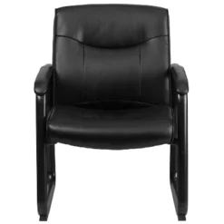HERCULES Series 500 Lb. Capacity Big & Tall Black Leather Executive Side Chair With Sled Base - Flash Furniture -Flash Furniture GUEST 24e61e53 5069 4d8d a00e ae7acce942de