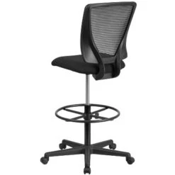 Flash Furniture Ergonomic Mid-Back Mesh Drafting Chair With Black Fabric Seat And Adjustable Foot Ring -Flash Furniture GUEST 24f11412 73e1 4ff2 ba16 cb95ff6e7569