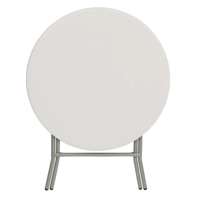 Flash Furniture 2.63-Foot Round Granite White Plastic Folding Table 8 Flash Furniture 2.63-Foot Round Granite White Plastic Folding Table - Image 6