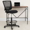 Flash Furniture Ergonomic Mid-Back Mesh Drafting Chair With Black Fabric Seat And Adjustable Foot Ring 1 Flash Furniture Ergonomic Mid-Back Mesh Drafting Chair With Black Fabric Seat And Adjustable Foot Ring -Flash Furniture GUEST 2710a8e7 767b 4b34 8e4c 91806cd81b3c