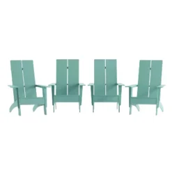 Flash Furniture Set Of 4 Sawyer Modern All-Weather Poly Resin Wood Adirondack Chairs -Flash Furniture GUEST 272ac75a fcc3 4b77 9fa3 37ce1034ce61