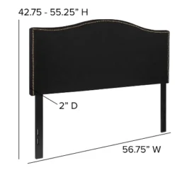 Flash Furniture Lexington Upholstered Full Size Headboard With Accent Nail Trim In Black Fabric -Flash Furniture GUEST 2730afa1 7176 447d 96b4 79e9c65e3c20