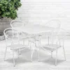 Flash Furniture Oia Commercial Grade 35.5" Square Indoor-Outdoor Steel Patio Table Set With 4 Round Back Chairs -Flash Furniture GUEST 2751024b 13ba 42a9 9c0a 8a7278138e36
