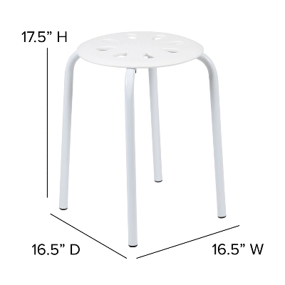 Flash Furniture Plastic Nesting Stack Stools, 17.5"Height (5 Pack) 6 Flash Furniture Plastic Nesting Stack Stools, 17.5"Height (5 Pack) - Image 4