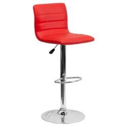 Flash Furniture Modern Vinyl Adjustable Height Barstool With Horizontal Stitch Back -Flash Furniture GUEST 27e723e3 5ff1 42c9 8b66 8b38b166428d