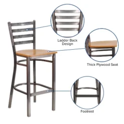 Flash Furniture Clear Coated Ladder Back Metal Restaurant Barstool 14 Flash Furniture Clear Coated Ladder Back Metal Restaurant Barstool -Flash Furniture GUEST 281e2b4b 424e 40e9 bc57 cb0161055c57