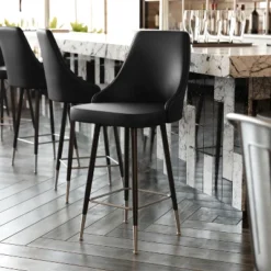 Flash Furniture Shelly Set Of 2 Commercial LeatherSoft Counter Height Bar Stools With Solid Black Metal Frames And Chrome Accented Feet And Footrests 17 Flash Furniture Shelly Set Of 2 Commercial LeatherSoft Counter Height Bar Stools With Solid Black Metal Frames And Chrome Accented Feet And Footrests -Flash Furniture GUEST 282430dc 0636 4c54 ac4f 5c4611b5af42