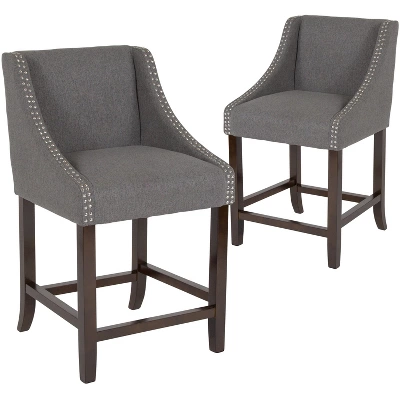 Flash Furniture Carmel Series 24" High Transitional Wood Counter Height Stool With Accent Nail Trim, Set Of 2 18 Flash Furniture Carmel Series 24" High Transitional Wood Counter Height Stool With Accent Nail Trim, Set Of 2 - Image 16