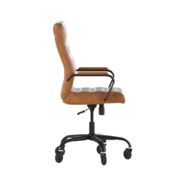 Flash Furniture Whitney High Back Executive Swivel Office Chair With Black Frame, Arms, And Transparent Roller Wheels -Flash Furniture GUEST 28a21f7f 20fc 4674 b48c 4d710e244600