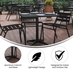 Flash Furniture Mellie 31.5'' Square Aluminum Indoor-Outdoor Table With Base 17 Flash Furniture Mellie 31.5'' Square Aluminum Indoor-Outdoor Table With Base -Flash Furniture GUEST 295c6885 ea83 4abe aeaa 32bbd362f335