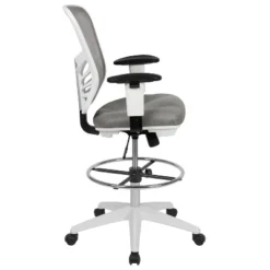Flash Furniture Mid-Back Mesh Ergonomic Drafting Chair With Adjustable Chrome Foot Ring, Adjustable Arms -Flash Furniture GUEST 29d2be1f 462d 49fd a178 f0f9eeb276a2