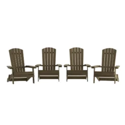 Flash Furniture Set Of 4 Charlestown All-Weather Poly Resin Folding Adirondack Chair -Flash Furniture GUEST 2b7b6952 f82a 425a a58b 86b4ff768763