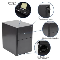 Flash Furniture Work From Home Kit - Black Computer Desk, Ergonomic Mesh Office Chair And Locking Mobile Filing Cabinet With Side Handles -Flash Furniture GUEST 2ba157bf 6cb6 4e7f a432 5ff87e58261a