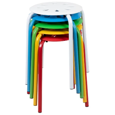 Flash Furniture Plastic Nesting Stack Stools, 17.5"Height (5 Pack) 11 Flash Furniture Plastic Nesting Stack Stools, 17.5"Height (5 Pack) - Image 9