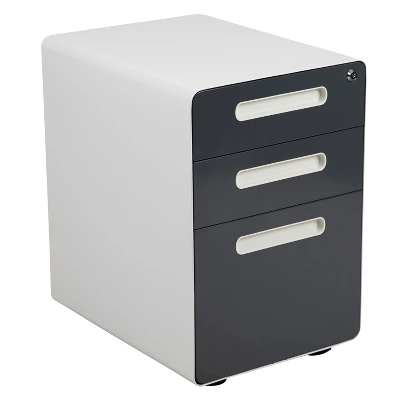 Flash Furniture Ergonomic 3-Drawer Mobile Locking Filing Cabinet With Anti-Tilt Mechanism And Hanging Drawer For Legal & Letter Files 15 Flash Furniture Ergonomic 3-Drawer Mobile Locking Filing Cabinet With Anti-Tilt Mechanism And Hanging Drawer For Legal & Letter Files - Image 13