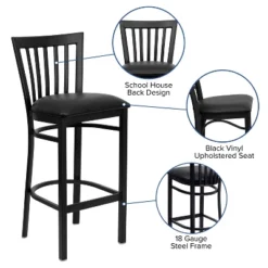 Flash Furniture Black School House Back Metal Restaurant Barstool -Flash Furniture GUEST 2c76a1f8 760c 456e bda3 77e76a498bd9
