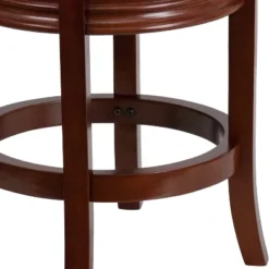 Flash Furniture 24'' High Backless Wood Counter Height Stool With Carved Apron And LeatherSoftSoft Swivel Seat -Flash Furniture GUEST 2dd042ca 396b 45a0 8088 ba34703996cd