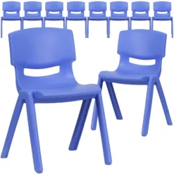 Flash Furniture 10 Pack Plastic Stackable School Chair With 13.25" Seat Height -Flash Furniture GUEST 2de82612 44ee 429c 9eb5 1d2c61b188ea 1
