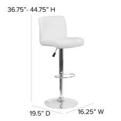 Flash Furniture Contemporary Vinyl Adjustable Height Barstool With Rolled Seat And Chrome Base -Flash Furniture GUEST 2e154a75 2c01 428e 815d 30c939d6d9a8