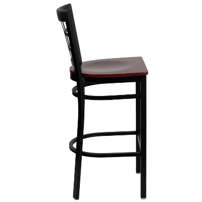 Flash Furniture Black Window Back Metal Restaurant Barstool 5 Flash Furniture Black Window Back Metal Restaurant Barstool - Image 3