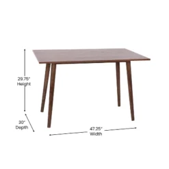 Flash Furniture Hatfield 47 Inch Mid-Century Modern Wood Dining Table, Wood Kitchen Table, Dark Walnut -Flash Furniture GUEST 2e6decc3 c442 4b18 8540 cfd67f74f35a
