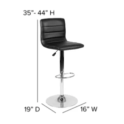 Flash Furniture Modern Vinyl Adjustable Height Barstool With Horizontal Stitch Back -Flash Furniture GUEST 2e8a48ef 4ab1 4ec7 a084 b1f9d0abed78