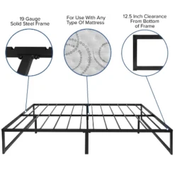 Flash Furniture 14 Inch Metal Platform Bed Frame With 12 Inch Pocket Spring Mattress In A Box And 3 Inch Cool Gel Memory Foam Topper -Flash Furniture GUEST 2e9b91cb 498e 45f8 9075 4996106dd6b0 1