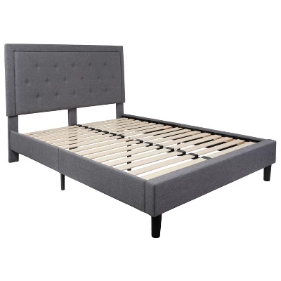 Flash Furniture Roxbury Tufted Upholstered Platform Bed With 10 Inch CertiPUR-US Certified Foam And Pocket Spring Mattress 11 Flash Furniture Roxbury Tufted Upholstered Platform Bed With 10 Inch CertiPUR-US Certified Foam And Pocket Spring Mattress - Image 9
