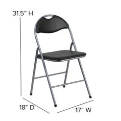 Flash Furniture 2 Pack HERCULES Series Black Vinyl Metal Folding Chair With Carrying Handle -Flash Furniture GUEST 2f7aa7af 1d01 4a57 91c8 7bc83fdddbb4
