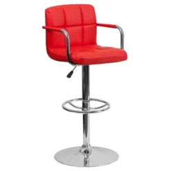 Flash Furniture Contemporary Quilted Vinyl Adjustable Height Barstool With Arms And Chrome Base -Flash Furniture GUEST 2f9e296c 12ac 4e0f 80dc f11267f15cbc
