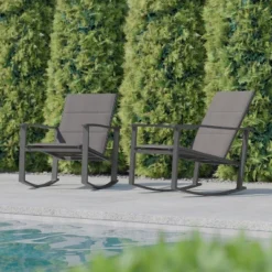 Flash Furniture Brazos Set Of 2 Outdoor Rocking Chairs With Flex Comfort Material And Metal Frame -Flash Furniture GUEST 2f9e3eeb 419b 41f6 bdaf 8e25fbe0d8d5