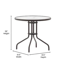 Flash Furniture Bellamy 31.5'' Round Tempered Glass Metal Table 17 Flash Furniture Bellamy 31.5'' Round Tempered Glass Metal Table -Flash Furniture GUEST 2fd89d82 d6e9 4545 ab69 b8f6a0f24dbd