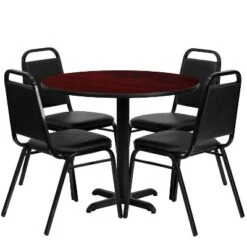Flash Furniture 36'' Round Laminate Table Set With X-Base And 4 Trapezoidal Back Banquet Chairs 11 Flash Furniture 36'' Round Laminate Table Set With X-Base And 4 Trapezoidal Back Banquet Chairs -Flash Furniture GUEST 315ca42f 4e26 4bd6 adf1 85222d9e7634