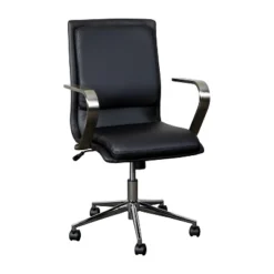 Flash Furniture James Mid-Back Designer Executive Upholstered Office Chair With Brushed Metal Base And Arms -Flash Furniture GUEST 3165ca9b 4f8d 427e b1de d80b192dfdb4
