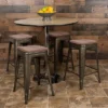 Flash Furniture 24" High Metal Counter-Height, Indoor Bar Stool With Wood Seat - Stackable Set Of 4 -Flash Furniture GUEST 3217e237 4610 49e1 af93 2fffd5367fcb