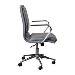 Flash Furniture James Mid-Back Designer Executive Upholstered Office Chair With Brushed Metal Base And Arms -Flash Furniture GUEST 323fa498 a04b 4801 9dcb 9ae6842a1aee