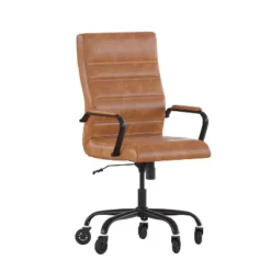 Flash Furniture Whitney High Back Executive Swivel Office Chair With Black Frame, Arms, And Transparent Roller Wheels -Flash Furniture GUEST 32afe1f1 0640 4956 8af0 7a1c9e8786a0