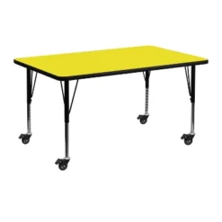 Flash Furniture Mobile 24''W X 48''L Rectangular HP Laminate Activity Table - Height Adjustable Short Legs -Flash Furniture GUEST 32ec8ab7 c590 45c6 bc60 d43fe39b5e86