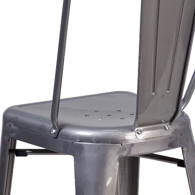 Flash Furniture 24'' High Clear Coated Indoor Counter Height Stool With Back 6 Flash Furniture 24'' High Clear Coated Indoor Counter Height Stool With Back - Image 4