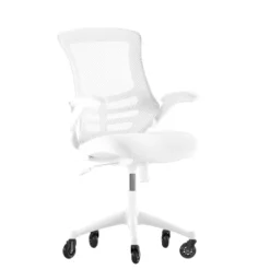 Flash Furniture Kelista Mid-Back Swivel Ergonomic Task Office Chair With Flip-Up Arms And Transparent Roller Wheels -Flash Furniture GUEST 349757b0 abfe 4ff0 b093 6e944c0ef42a
