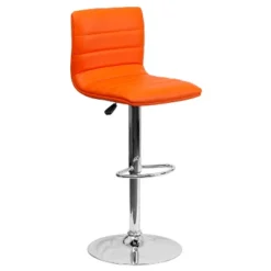Flash Furniture Modern Vinyl Adjustable Height Barstool With Horizontal Stitch Back -Flash Furniture GUEST 34ca6657 18b5 4975 8b14 35cab7be758b