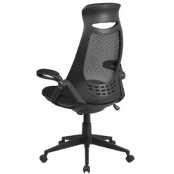 Flash Furniture Ivan High Back Black Mesh Executive Swivel Office Chair With Flip-Up Arms -Flash Furniture GUEST 34ee8805 4432 4920 afb8 5e91b560304e