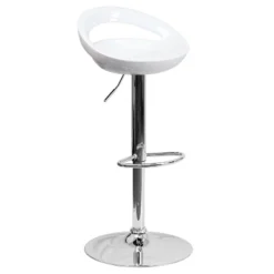 Flash Furniture Contemporary Plastic Adjustable Height Barstool With Rounded Cutout Back And Chrome Base -Flash Furniture GUEST 3560401d 5ee5 4dc3 82cd 2011ac4c3541