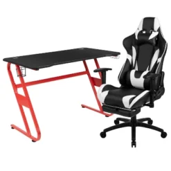 Flash Furniture Gaming Desk And Footrest Reclining Gaming Chair Set With Cup Holder And Headphone Hook -Flash Furniture GUEST 357729f5 4008 4090 9eaa 2e63049f6f51
