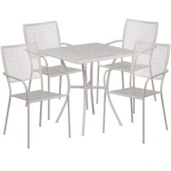 Flash Furniture Oia Commercial Grade 28" Square Indoor-Outdoor Steel Patio Table Set With 4 Square Back Chairs 13 Flash Furniture Oia Commercial Grade 28" Square Indoor-Outdoor Steel Patio Table Set With 4 Square Back Chairs -Flash Furniture GUEST 35f538b4 3dd1 4043 8c3c 2aeed88e0986