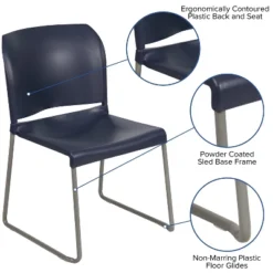Flash Furniture HERCULES Series 880 Lb. Capacity Navy Full Back Contoured Stack Chair With Gray Powder Coated Sled Base 16 Flash Furniture HERCULES Series 880 Lb. Capacity Navy Full Back Contoured Stack Chair With Gray Powder Coated Sled Base -Flash Furniture GUEST 3672e30d 35c4 4a2c 8315 613cfee5d453